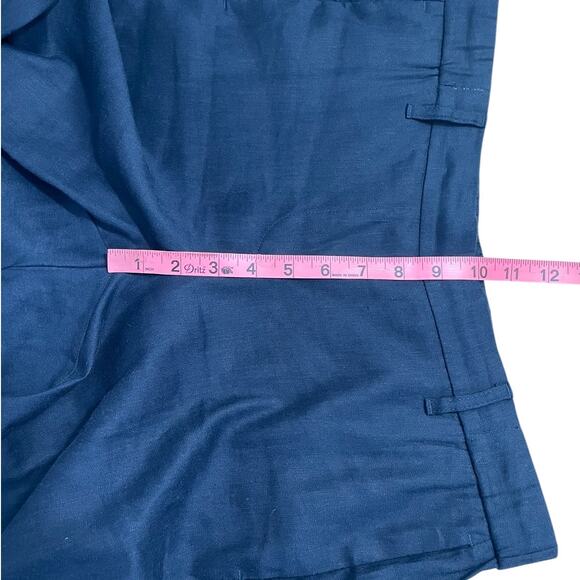 J.Jill Linen Stretch Straight Leg Flat Front Pull On Pants Blue Size MP Classic - Picture 7 of 11